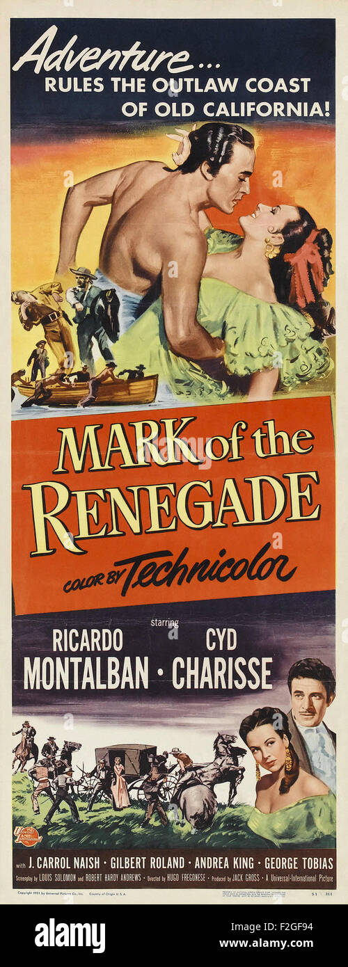 Mark of the Renegade, The 03 - Movie Poster Stock Photo