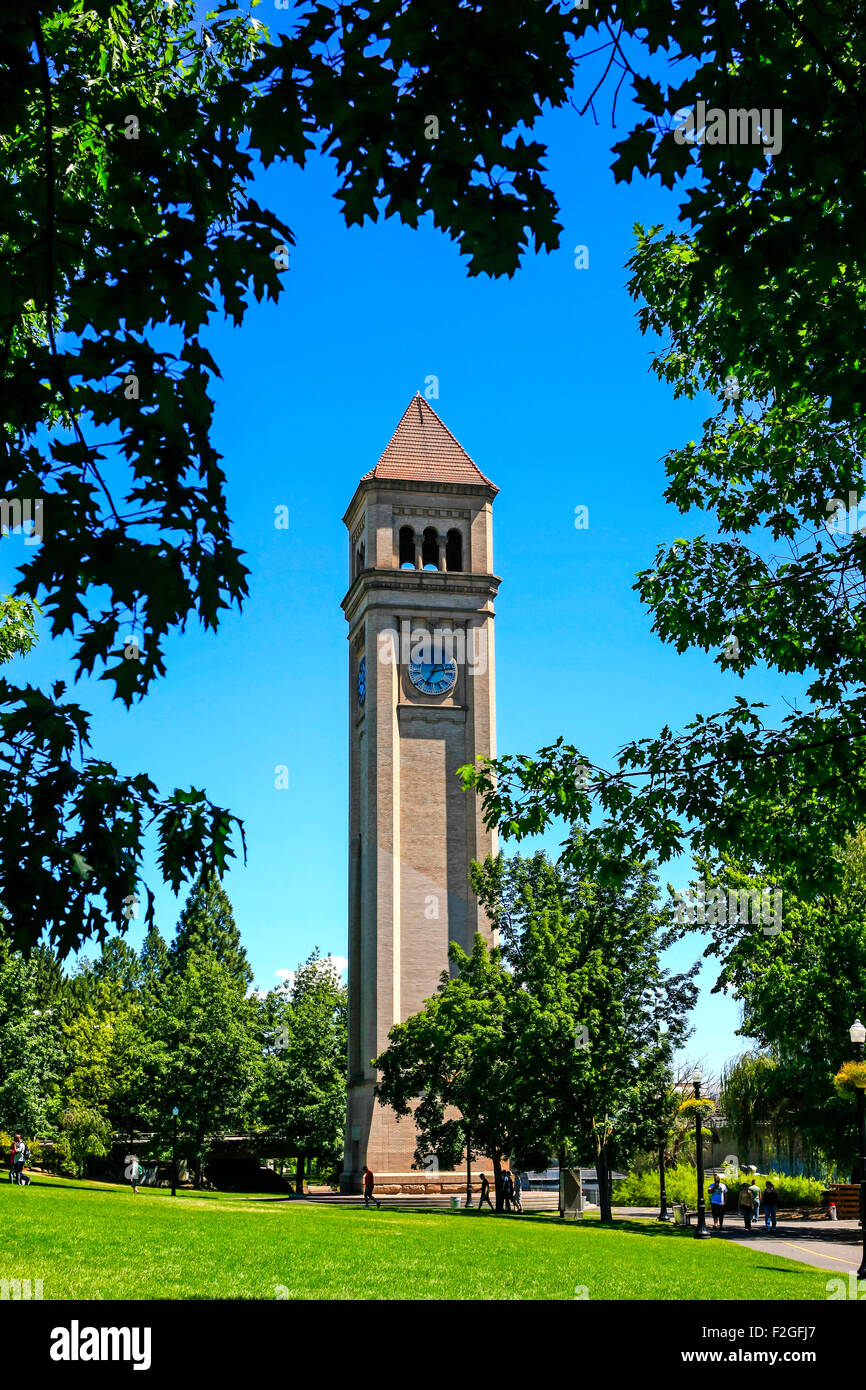 The Great Northern clock tower and U.S. Pavilion in Riverfront Park