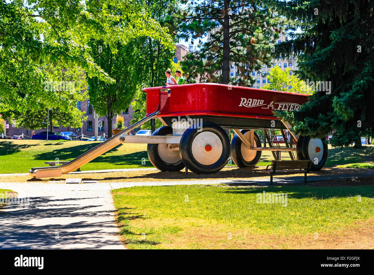 Red wagon spokane hi-res stock photography and images - Alamy