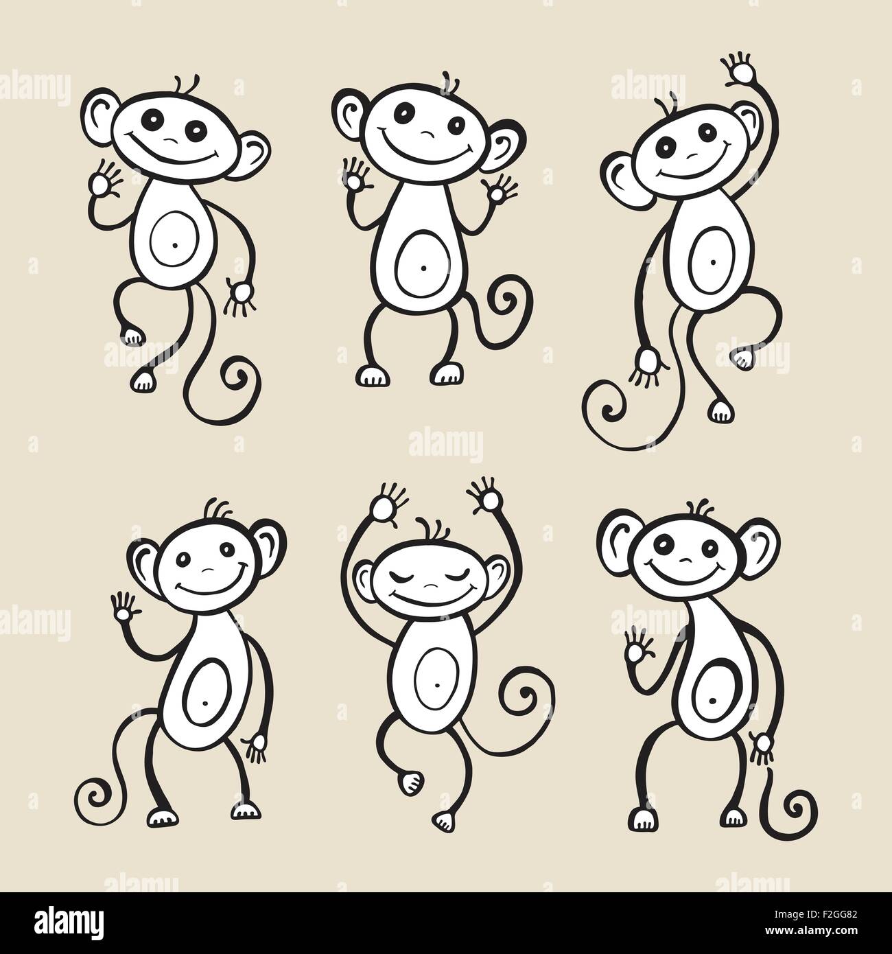 Chinese zodiac Monkey Stock Vector Image & Art Alamy