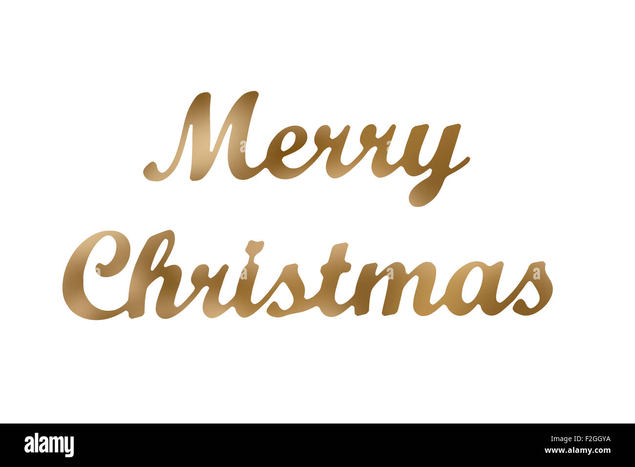Merry Christmas writing in golden and isolated Stock Photo - Alamy