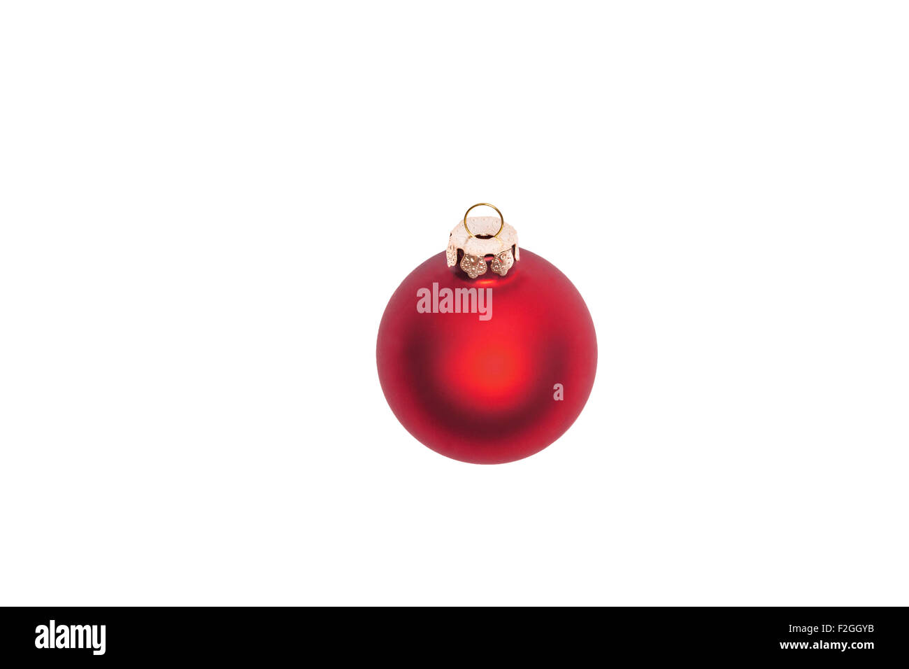 Red christmas bauble on white Stock Photo