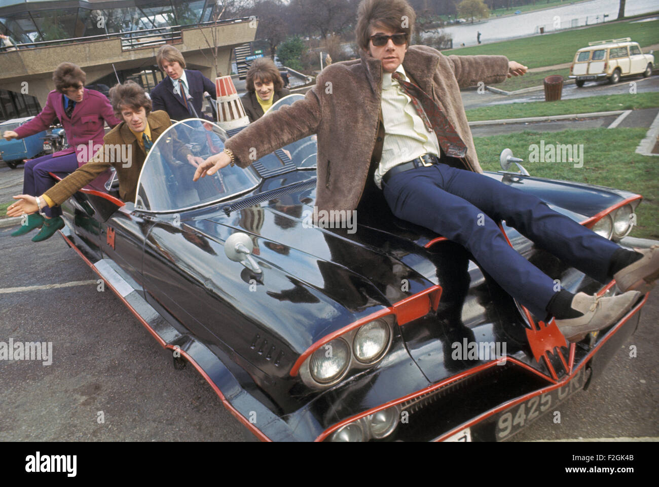 DAVE DEE, DOZY, BEAKY, MICK AND TICH UK pop group with the Batmobile in ...