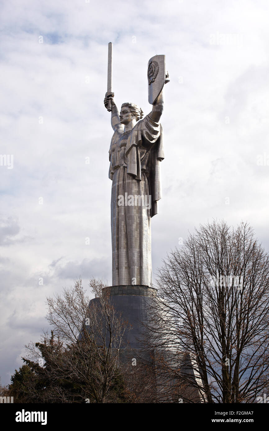 Monument of the Motherland in Kiev - Ukraine Stock Photo