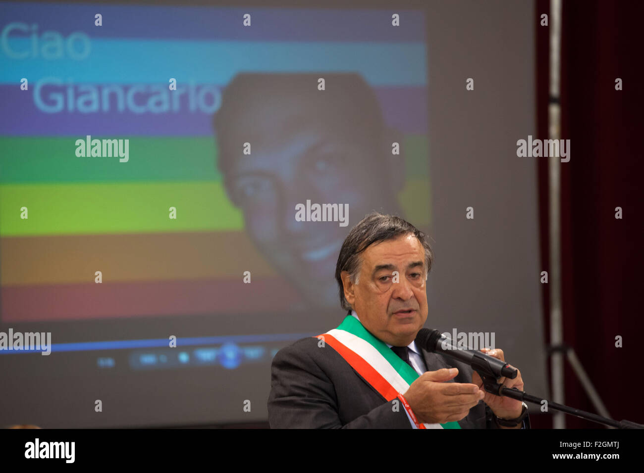 Palermo, Italy. 18th Sep, 2015. Mayor Leoluca Orlando during the ...