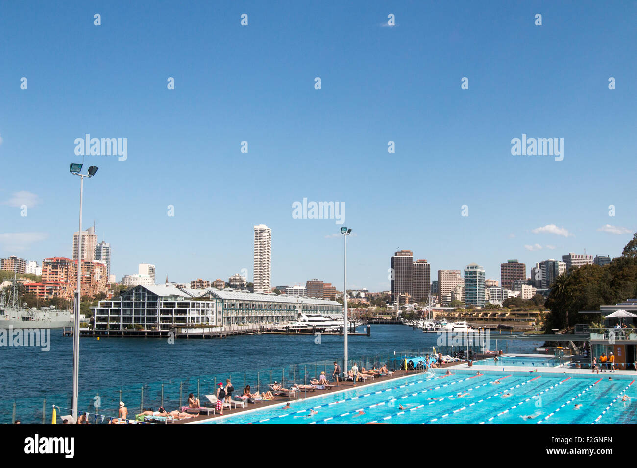 Andrew Boy Charlton open air 50m swimming pool at Woolloomooloo bay