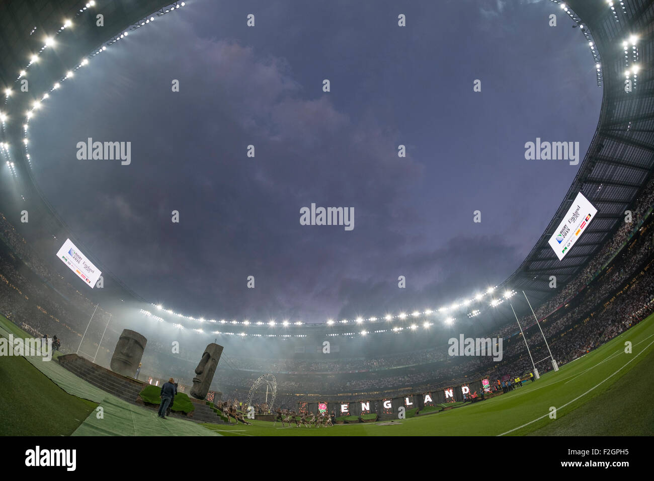 Twickenham Stadium, London, UK. 18th September, 2015. Opening ceremony prior to the England v Fiji opening Pool A evening match of the Rugby World Cup 2015. Credit:  Malcolm Park editorial/Alamy Live News Stock Photo