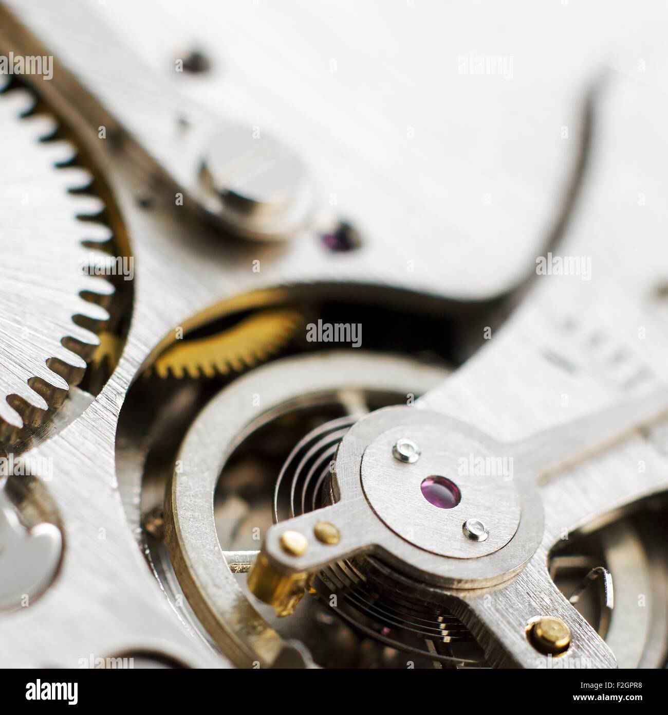 Inside of pocket watch Stock Photo