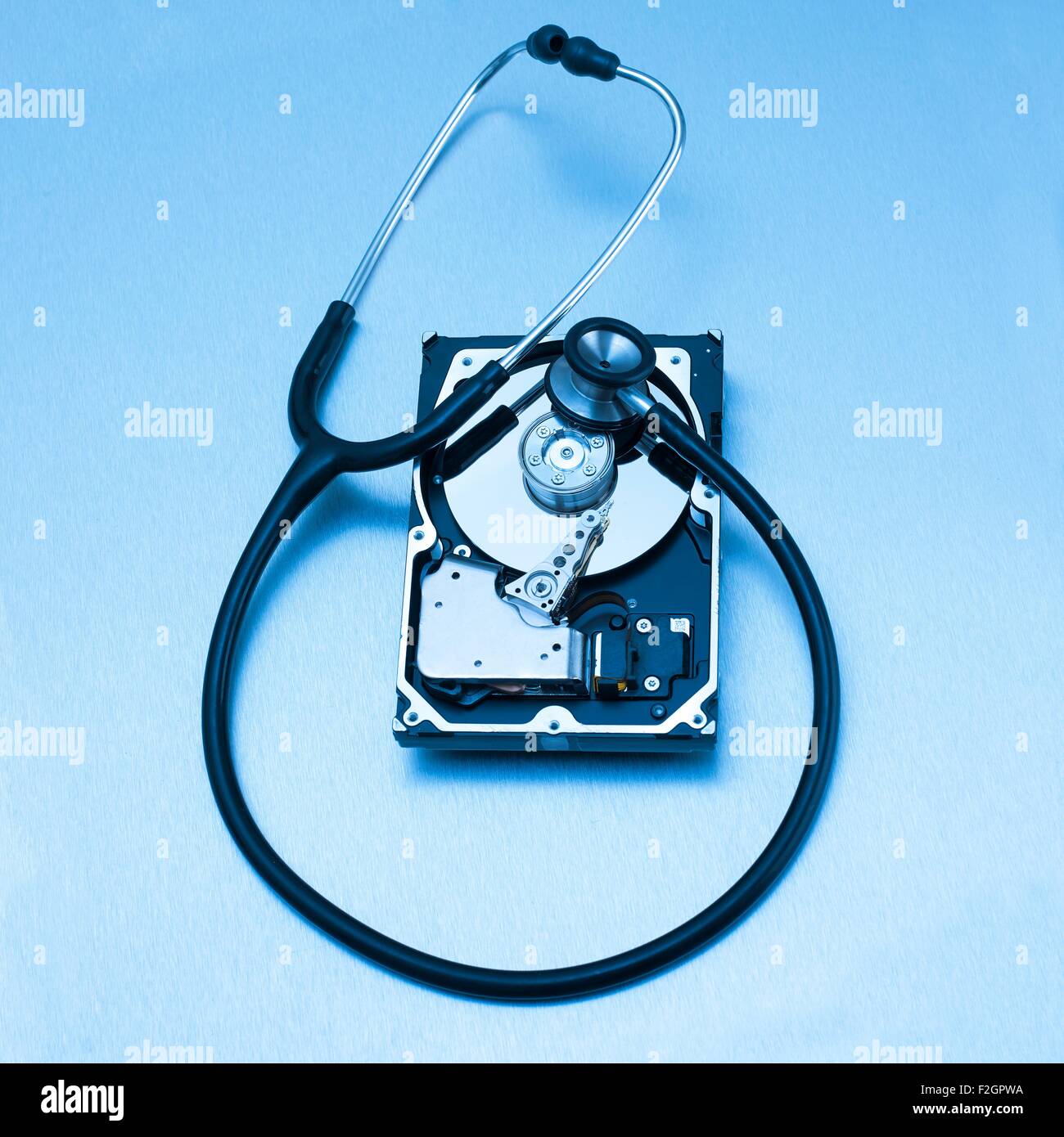Computer hard drive and stethoscope Stock Photo - Alamy