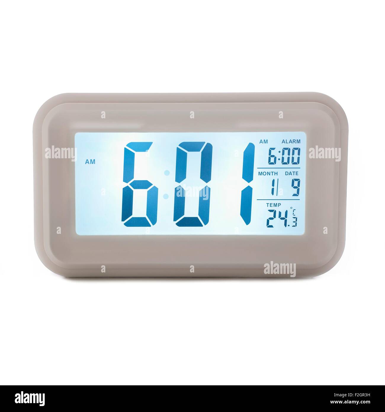 Digital clock white background hi-res stock photography and images