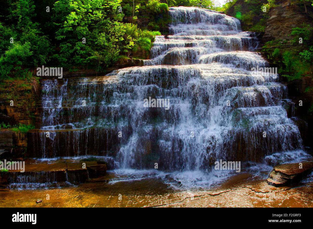The upper portion of Hector Falls in Hector New York Stock Photo Alamy