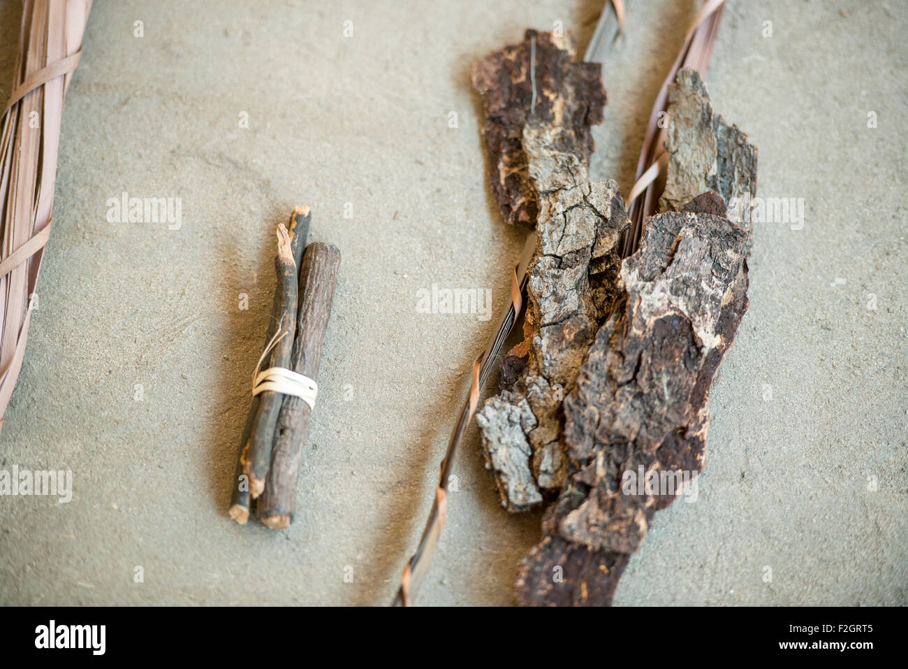 Supplies for making handwoven bowls in Botswana, Africa Stock Photo