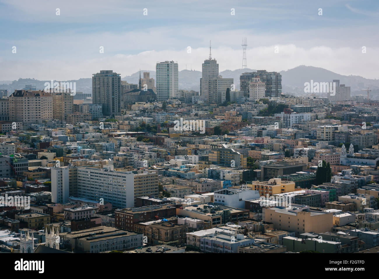 View from the Coit Tower in San Francisco, California. Stock Photo