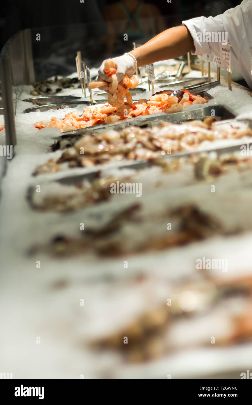 Seafood at Chelsea Market, New York City Stock Photo