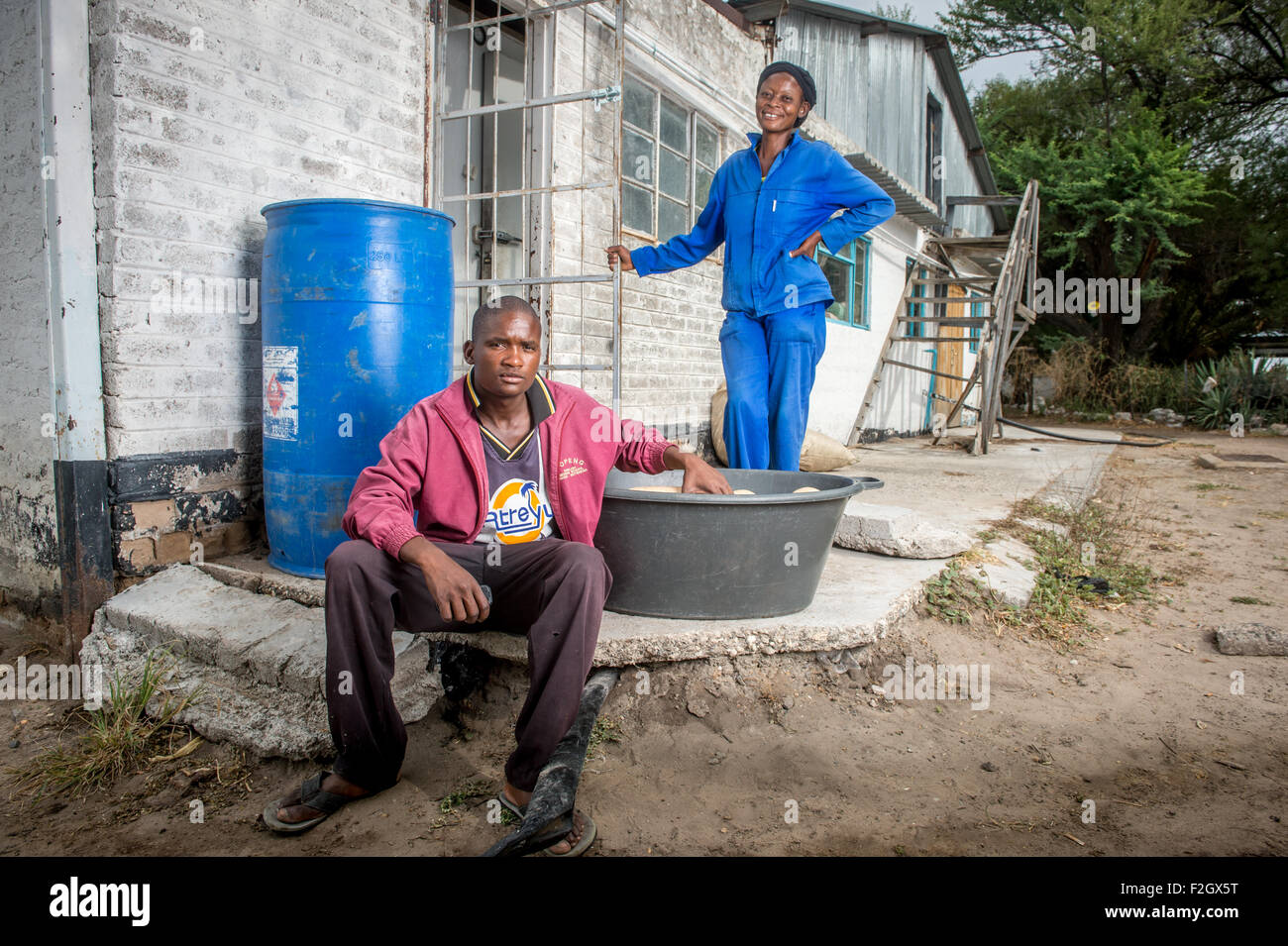 Farm workers in Botswana, Africa Stock Photo Alamy