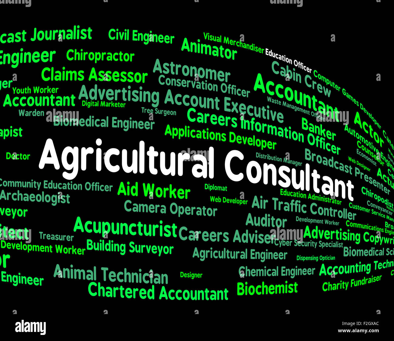 Agricultural Consultant Showing Word Farms And Jobs Stock Photo Alamy