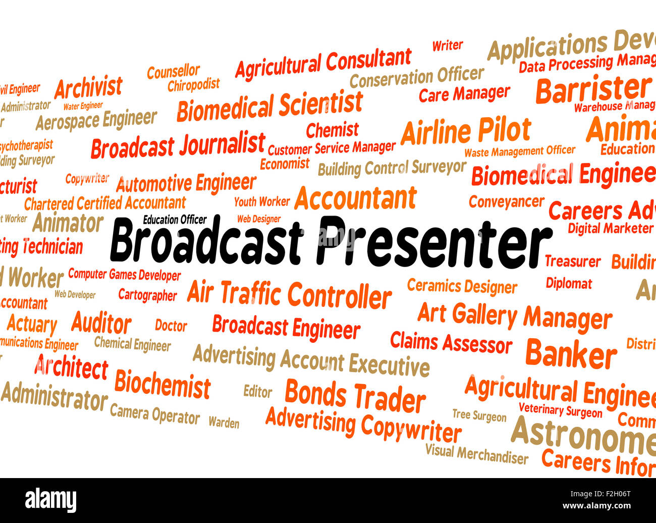Broadcast Presenter Showing Anchor Person And Occupation Stock Photo