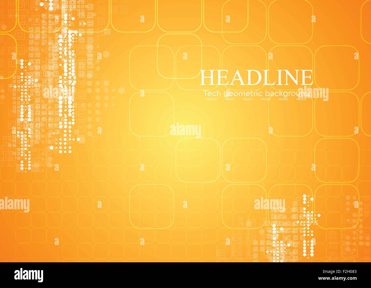 Yellow orange tech geometric background. Vector illustration template ...