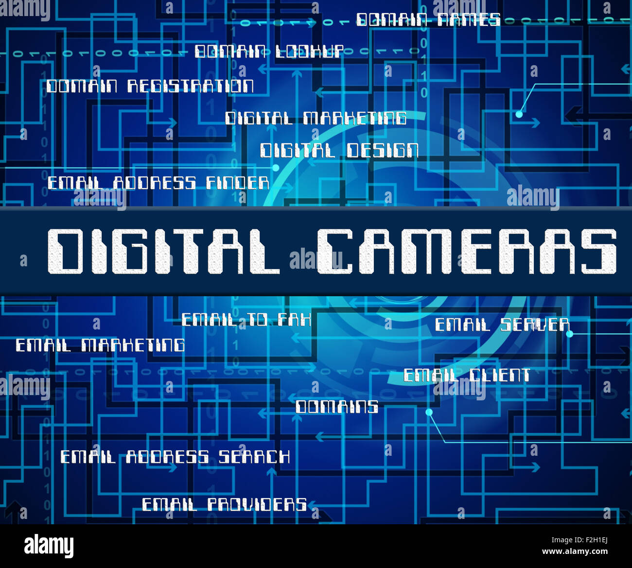 Digital Cameras Meaning High Tec And Photos Stock Photo Alamy