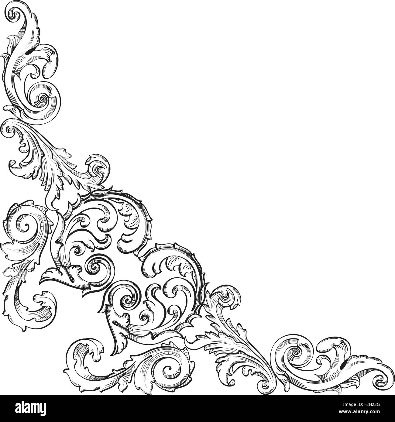 Victorian luxury pattern corner is on white Stock Vector Image & Art ...