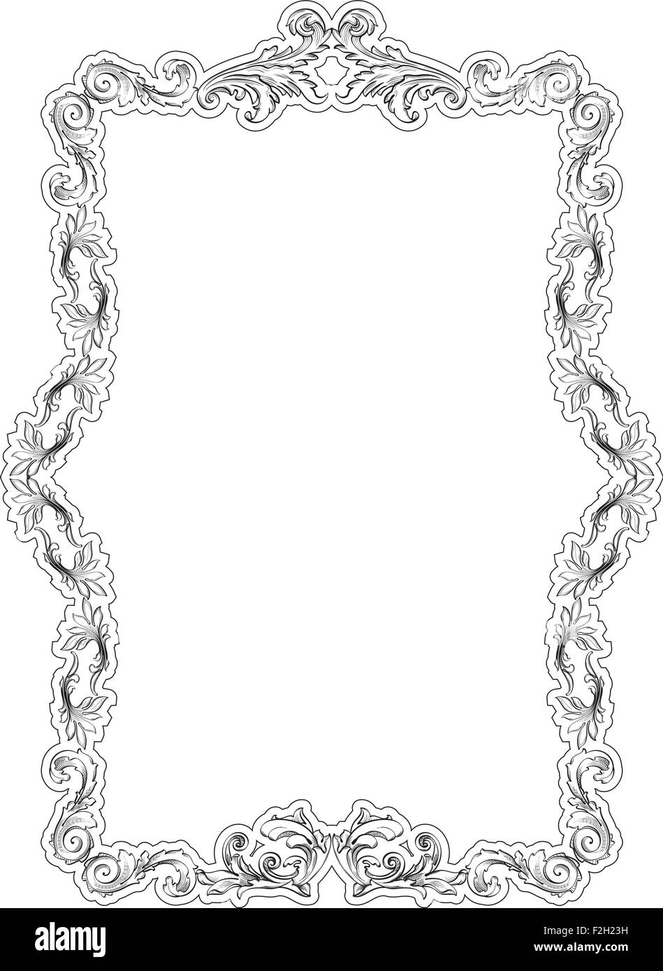 Vintage baroque art nice frame on white Stock Vector Image & Art - Alamy