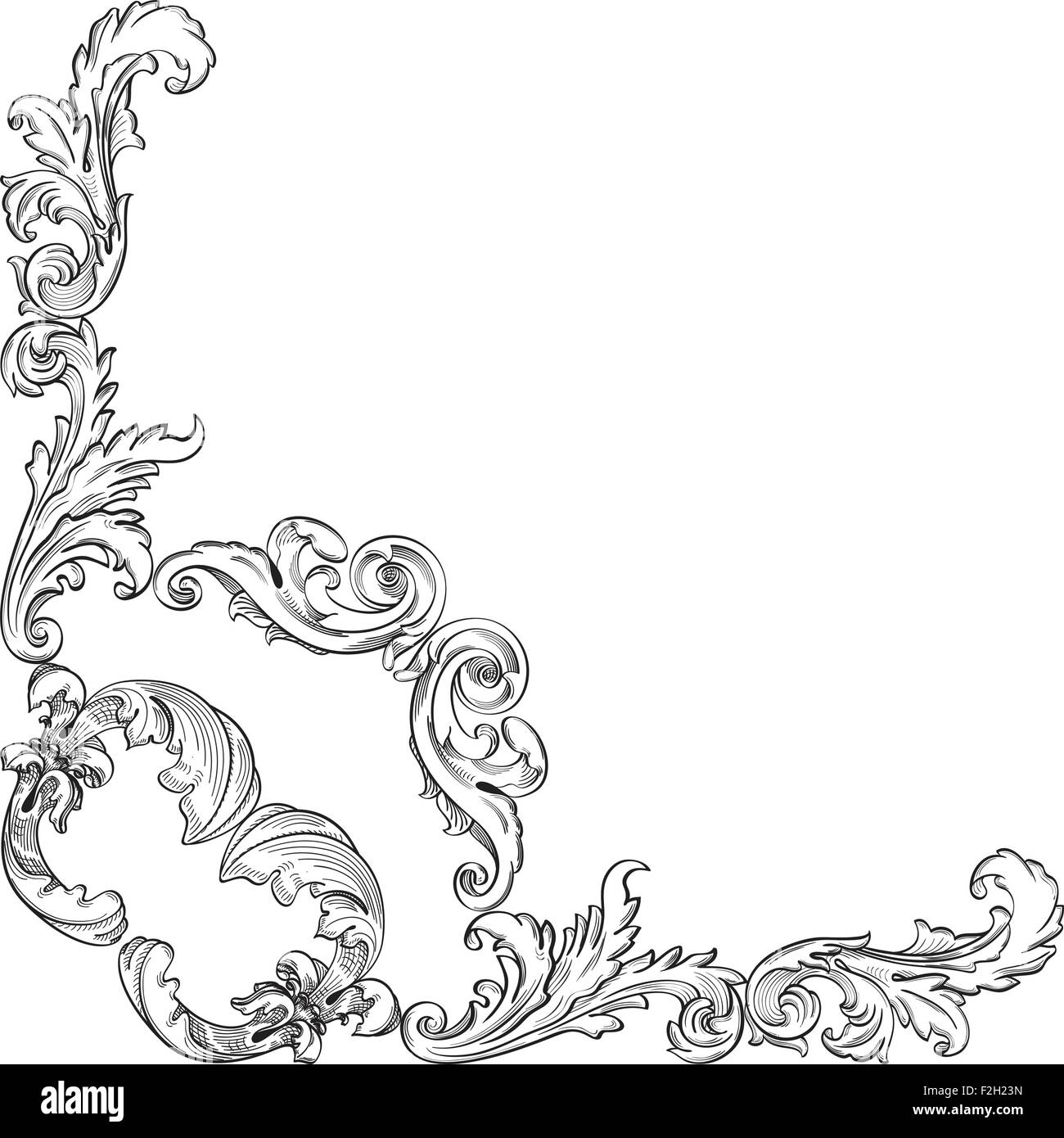 Vintage baroque corner element on white Stock Vector Image & Art - Alamy