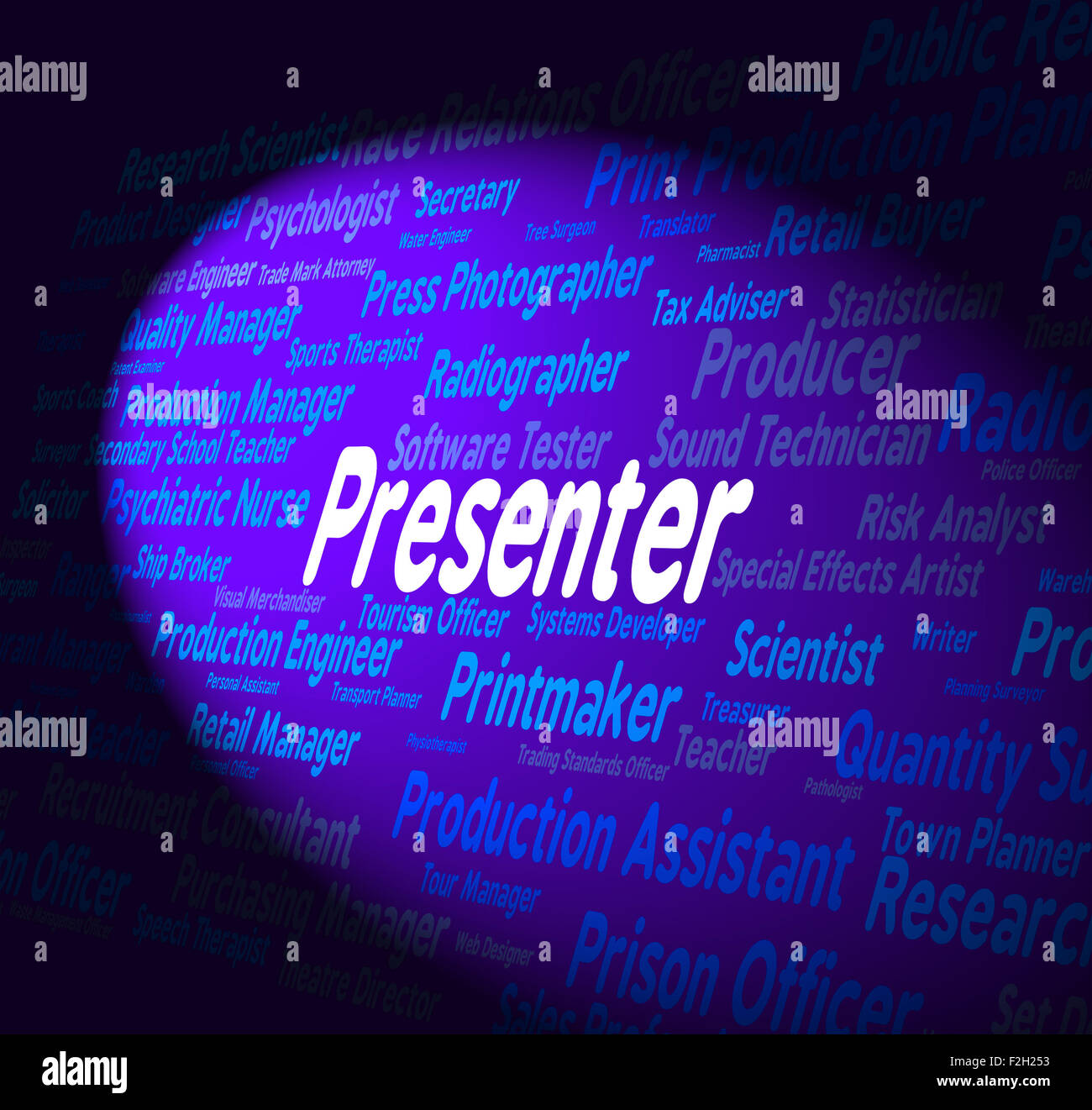 Presenter Job Indicating Anchor Person And Employee Stock Photo Alamy