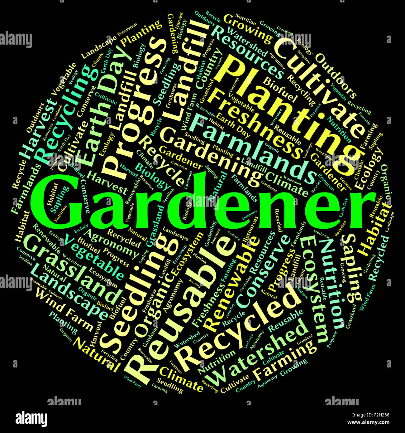 Gardener Word Indicating Lawns Planting And Yard Stock Photo Alamy