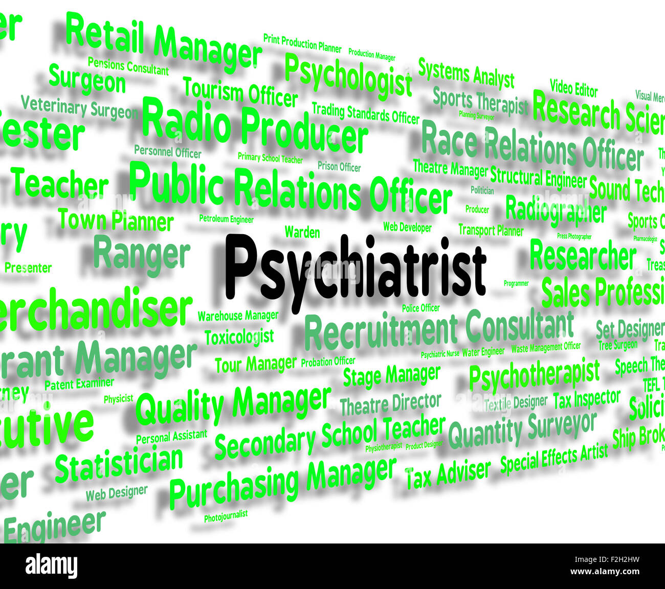 Psychiatrist Job Indicating Mental Disorder And Occupations Stock Photo