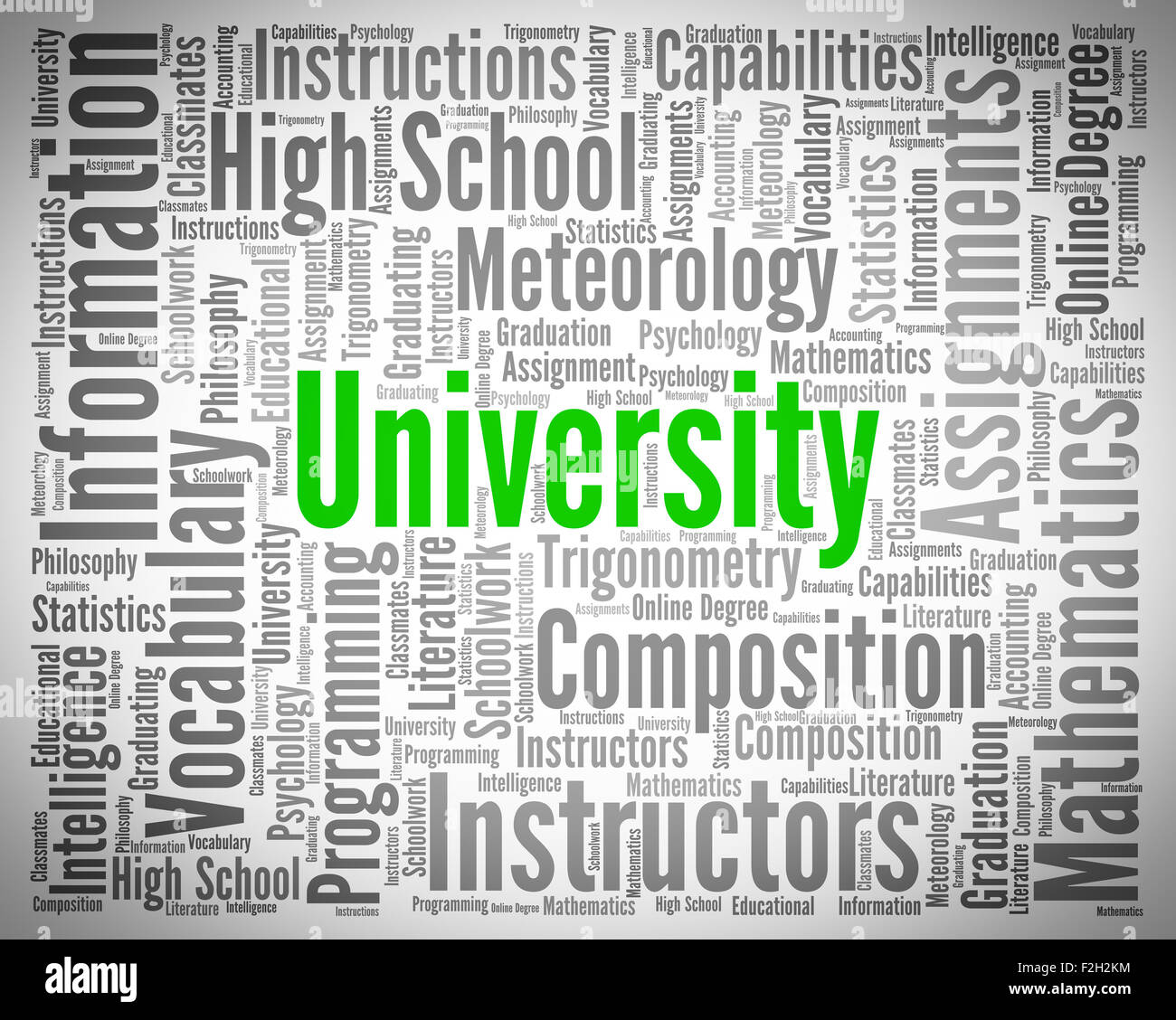 University Word Representing Educational Establishment And Universities Stock Photo