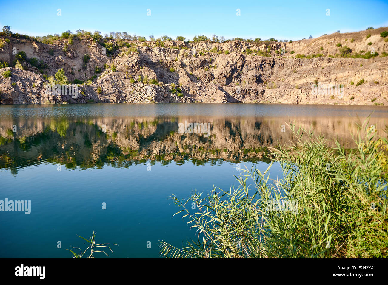 Mountain lake with beautiful reflection Stock Photo - Alamy