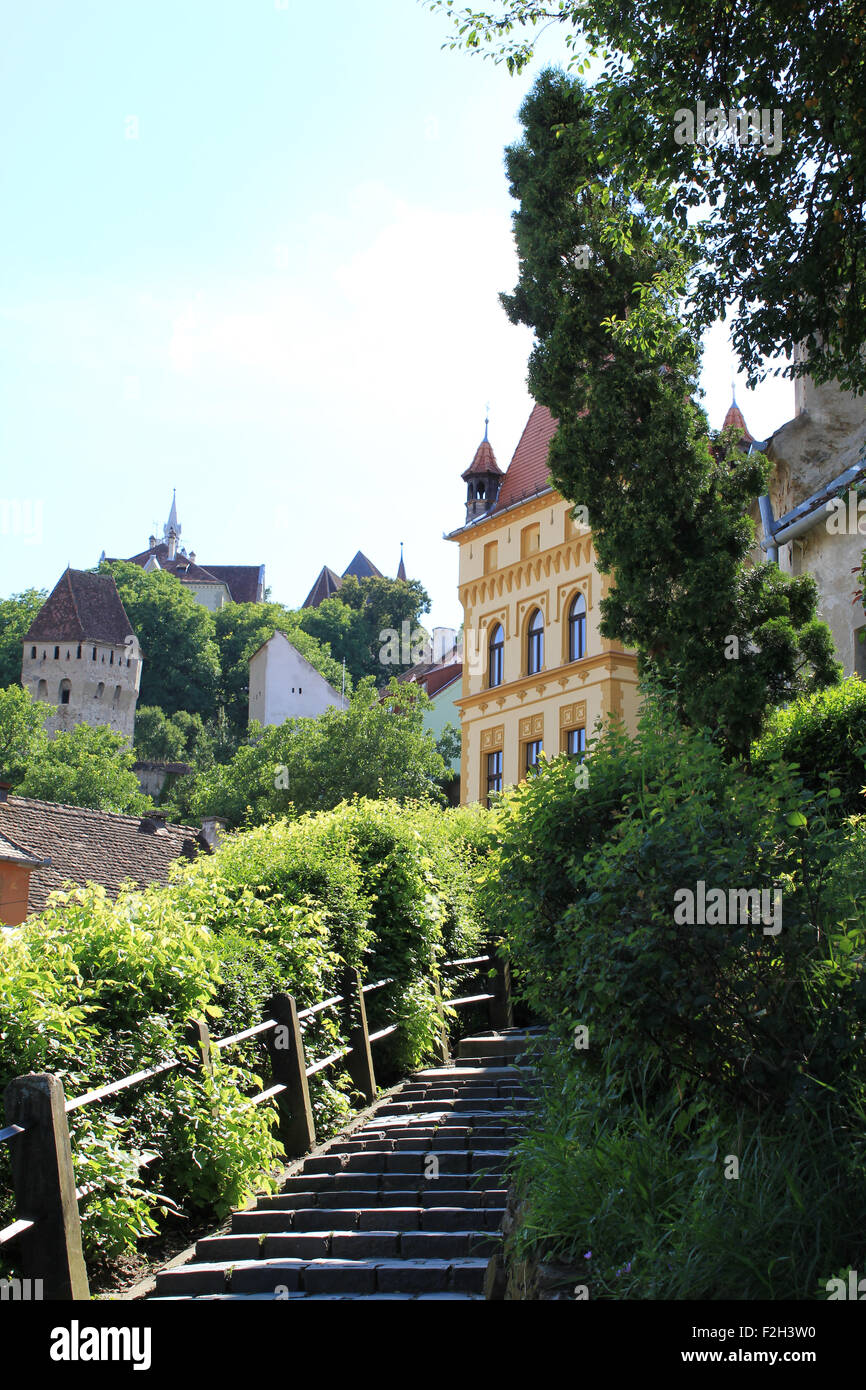 The Medieval city of Sighisoara Stock Photo