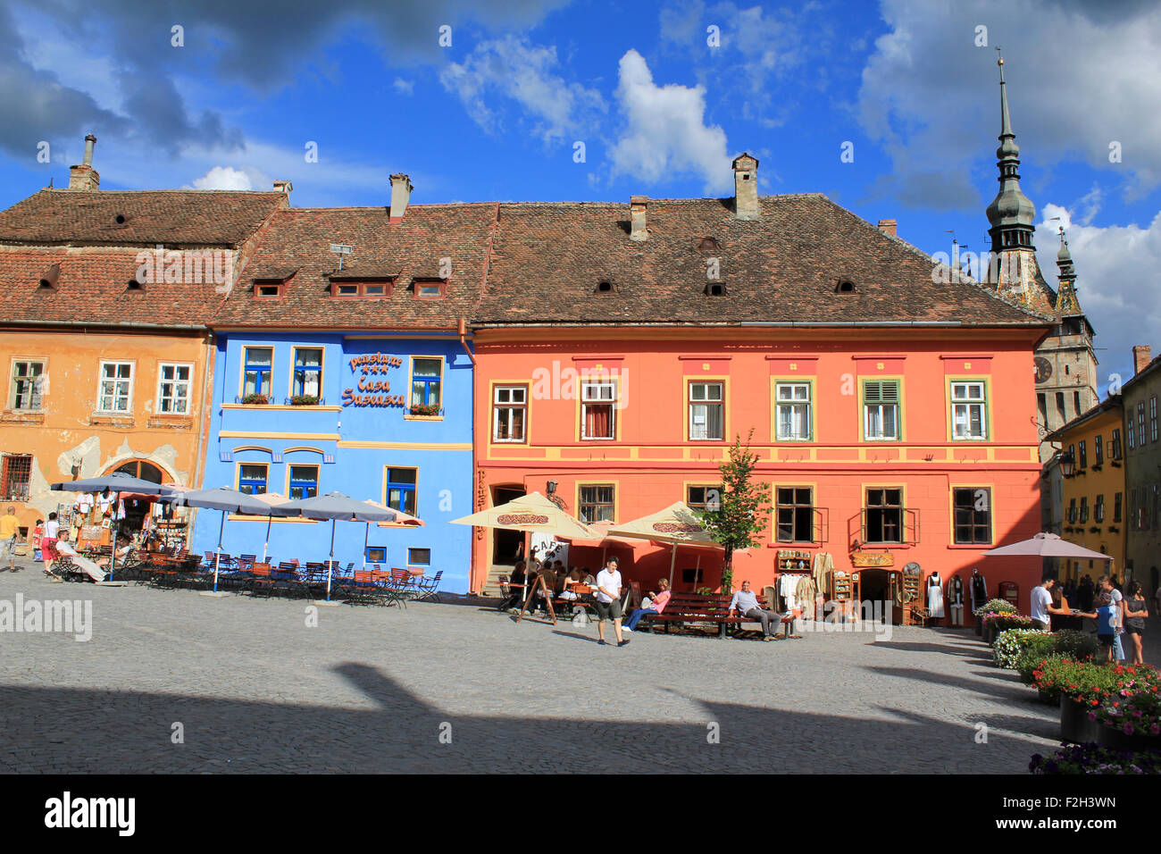 The Medieval city of Sighisoara Stock Photo