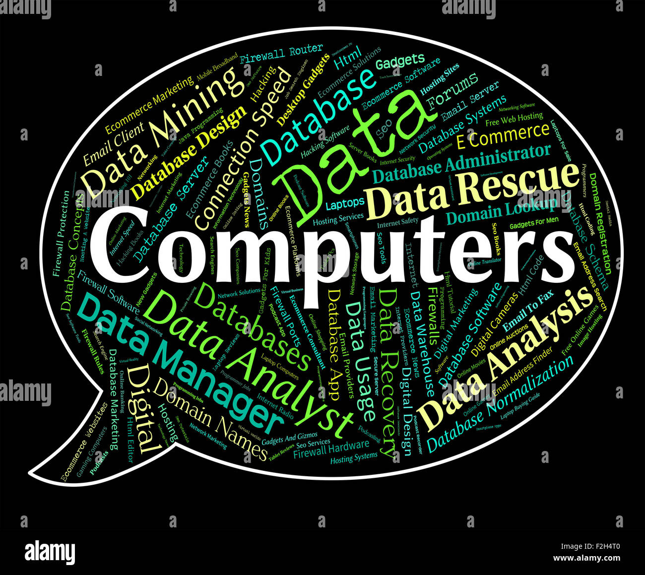Computers Word Meaning Words Processor And Connection Stock Photo - Alamy