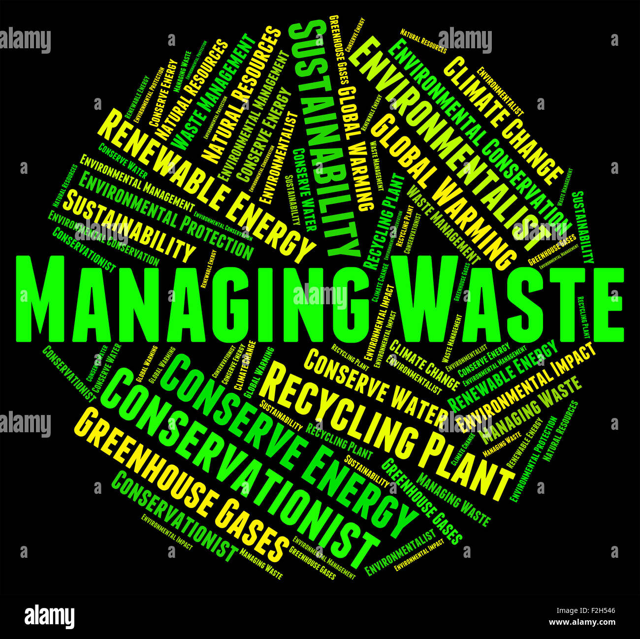 Waste Management Representing Word Garbage And Processing Stock Photo