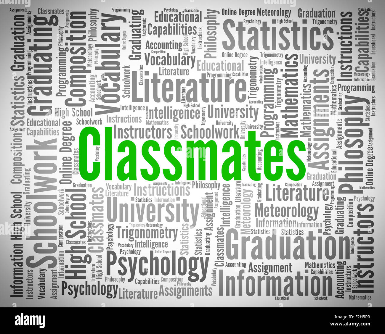 Classmates Word Indicating Text Colleague And Words Stock Photo