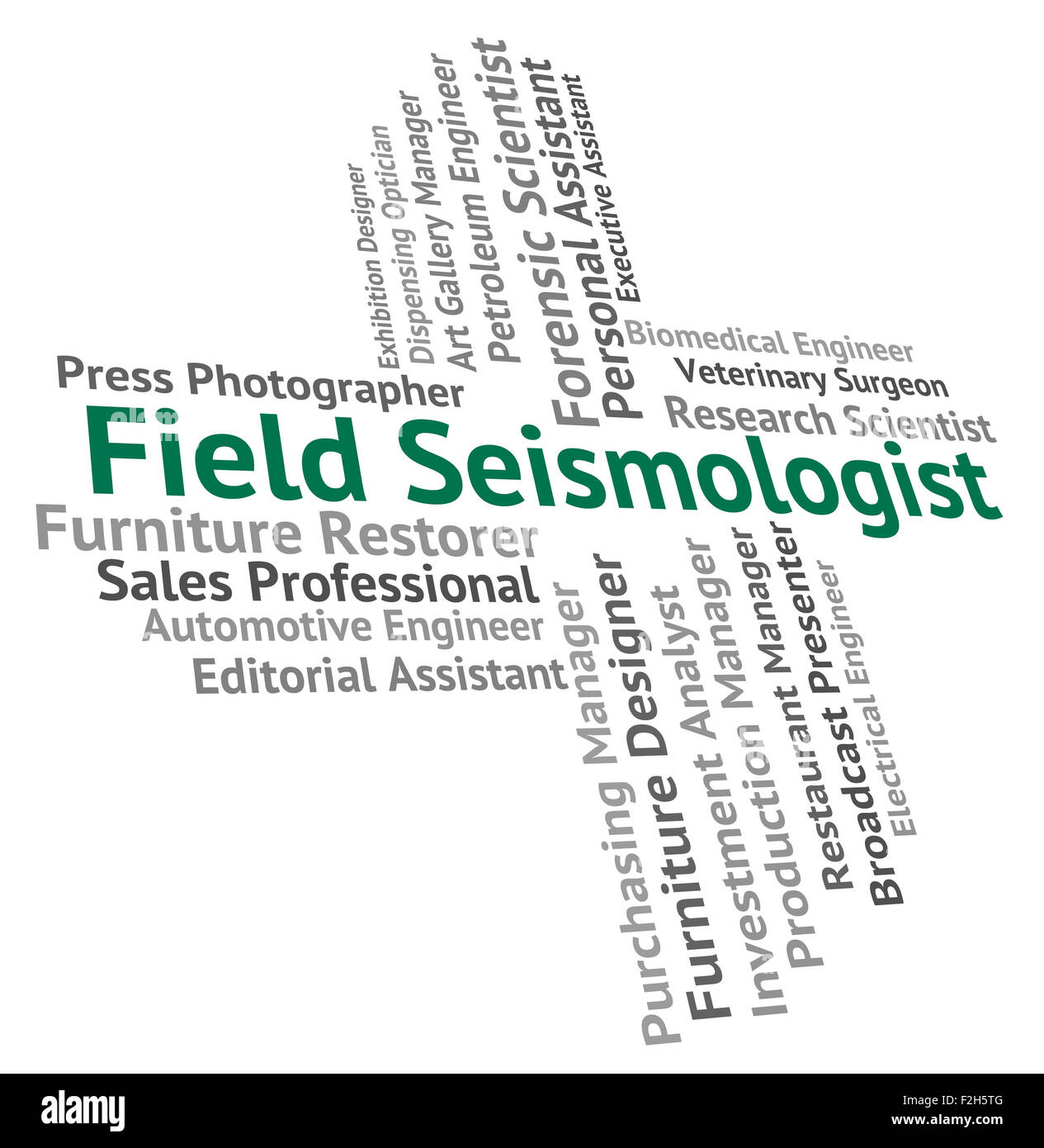 Field Seismologist Indicating Occupations Text And Employment Stock Photo