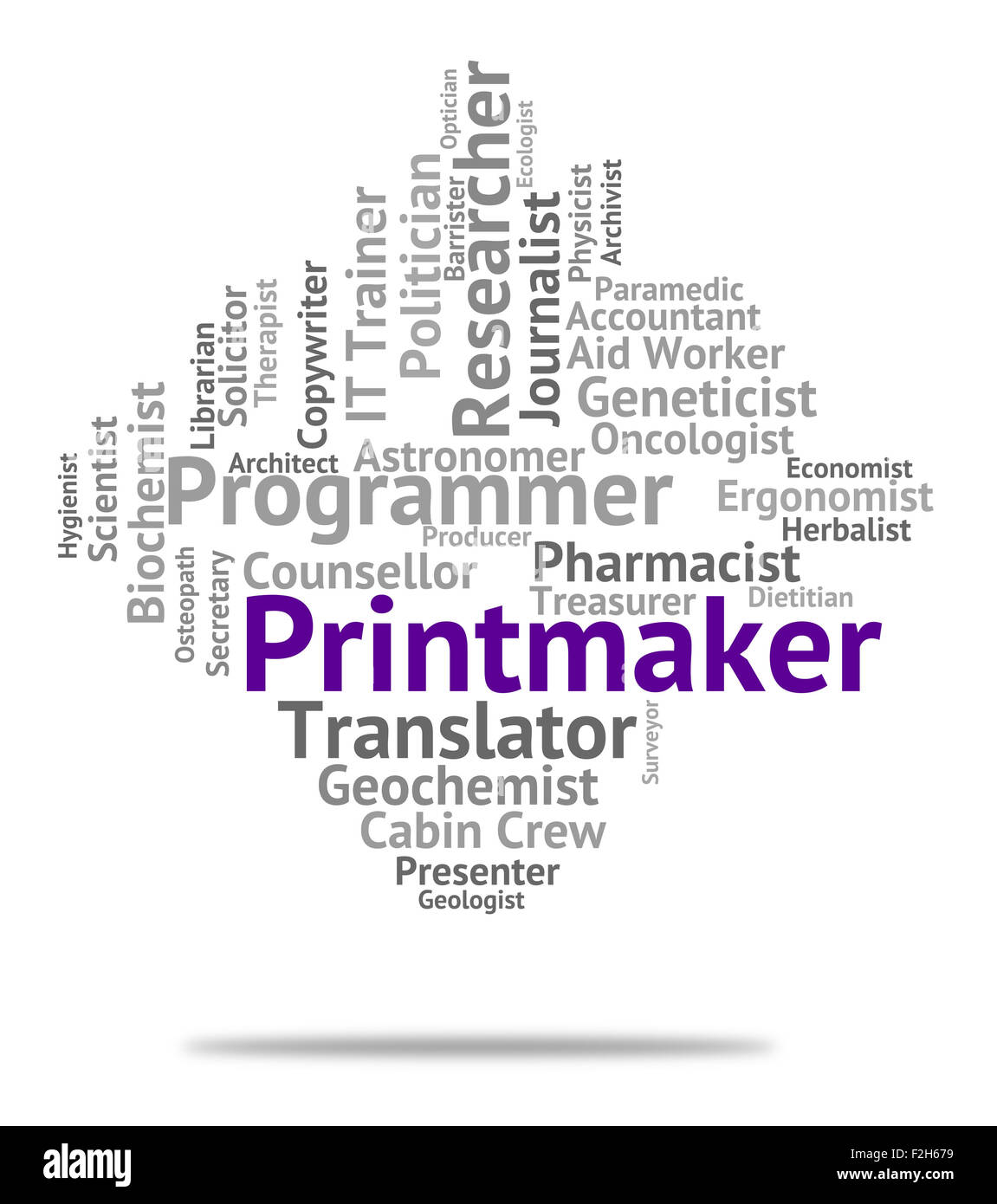 Printmaker Job Representing Hire Words And Career Stock Photo Alamy