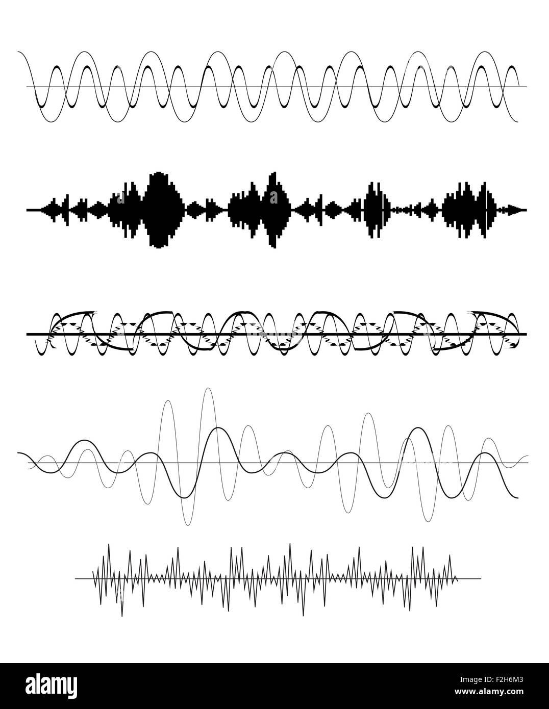 Set of Sound Wave. Vector Illustration. Stock Vector