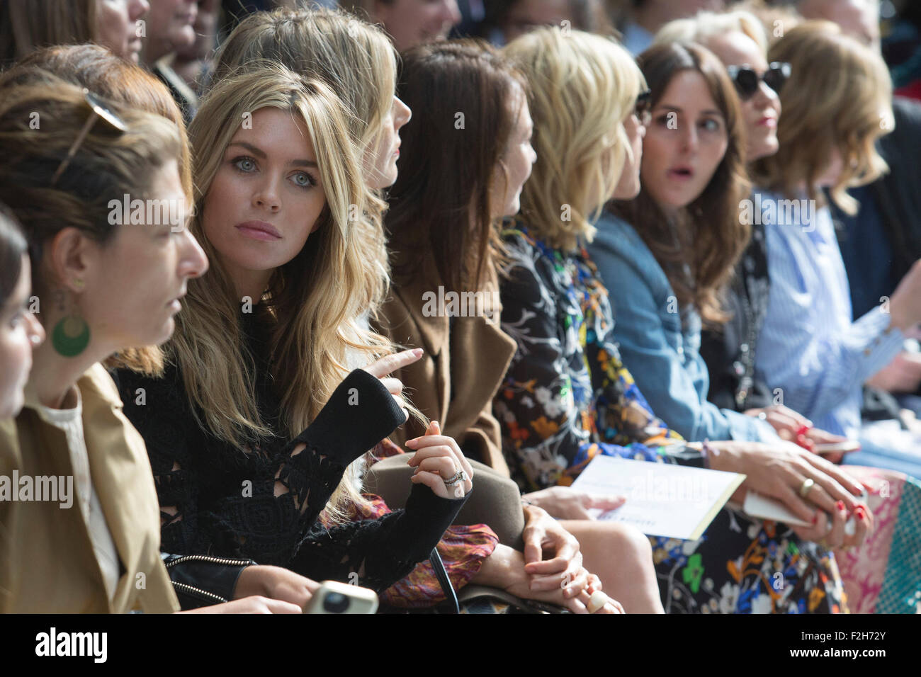 London, UK. 19th September, 2015. Model Abbey Clancy attends the Sibling fashion show at London Fashion Week. Credit:  Vibrant Pictures/Alamy Live News Stock Photo