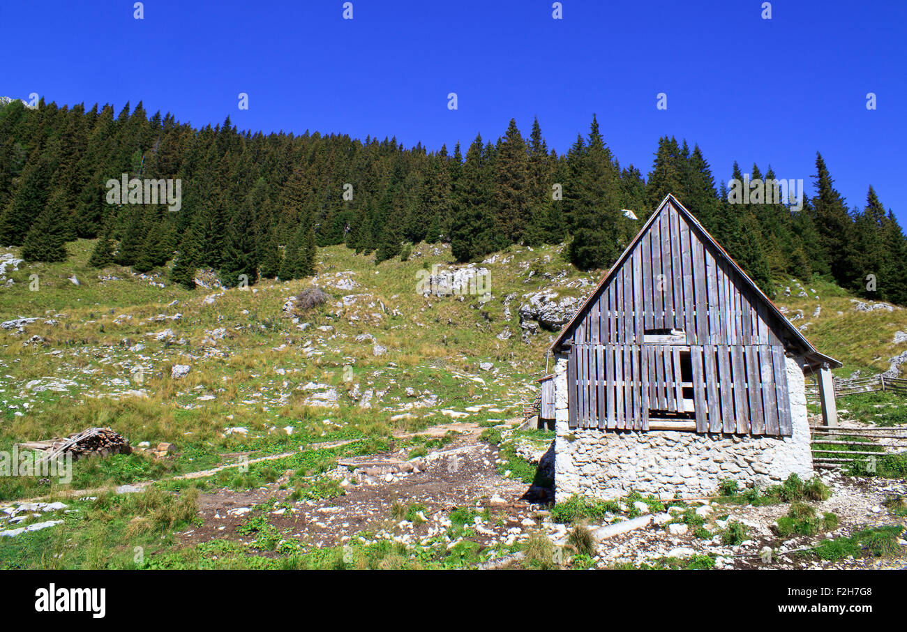 Old wooden house in Slovenian Julian Alps Stock Photo Alamy