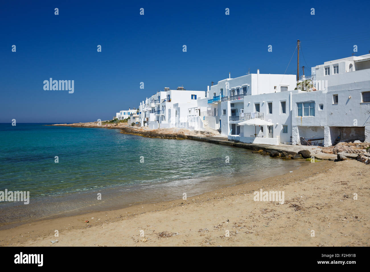 Beach in Naousa village on Paros island, Greece Stock Photo Alamy