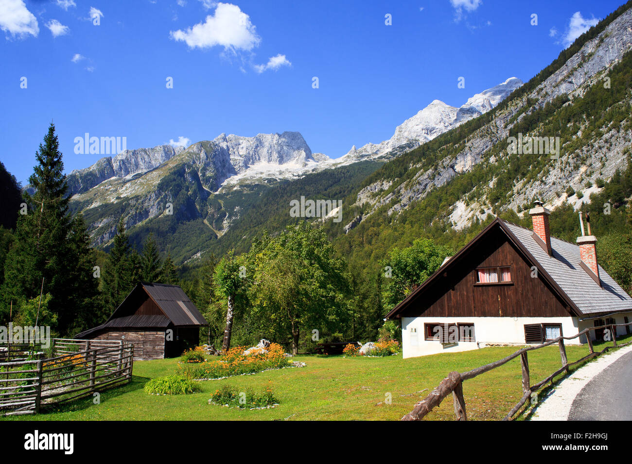 Old wooden house in Slovenian Julian Alps Stock Photo Alamy