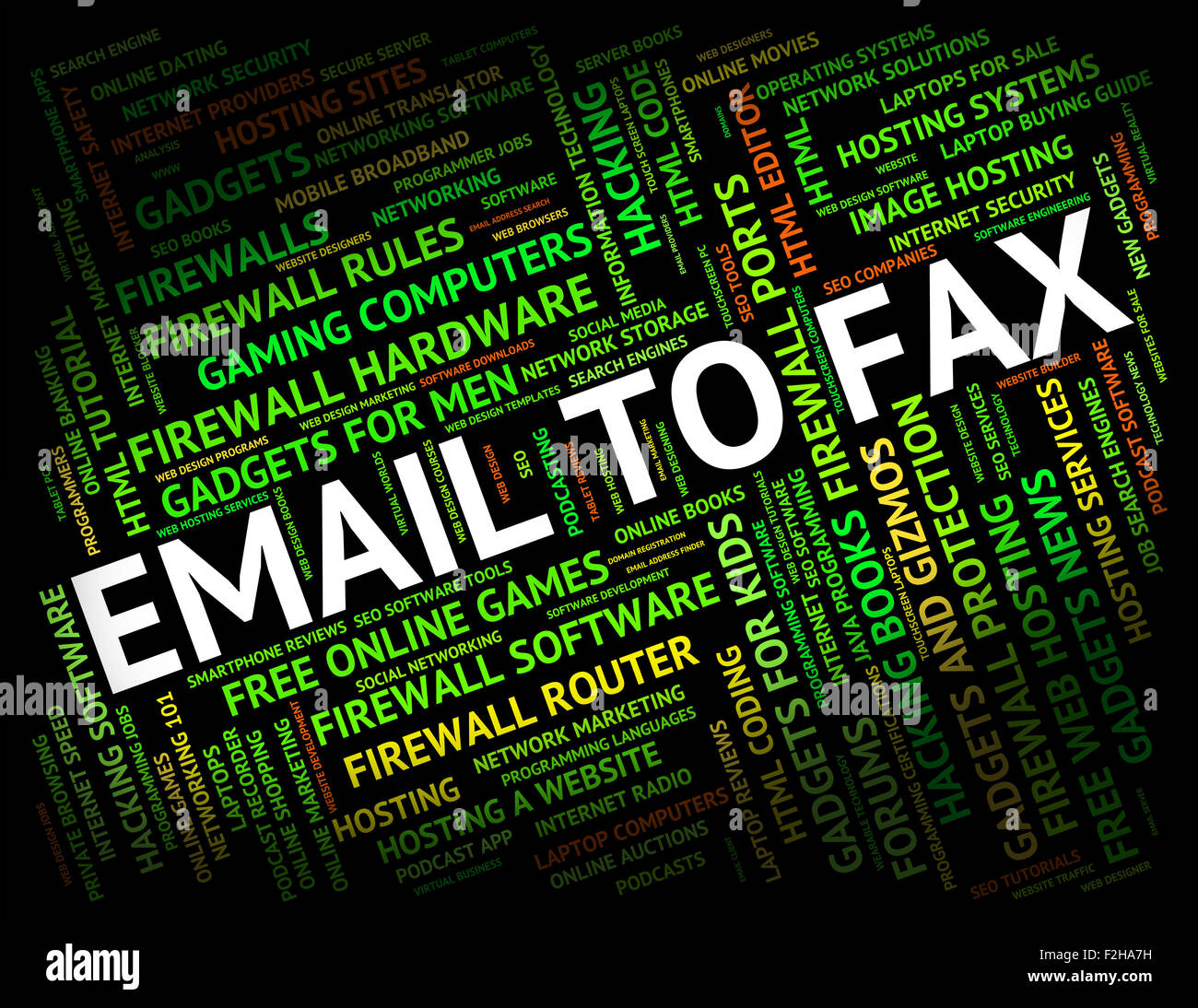 Email To Fax Indicating Send Message And Internet Stock Photo