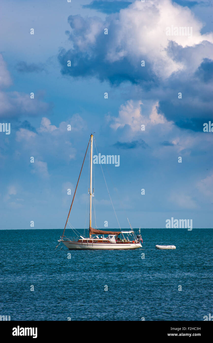 Sailboat at anchor off Marathon Key, Florida, USA Stock Photo Alamy