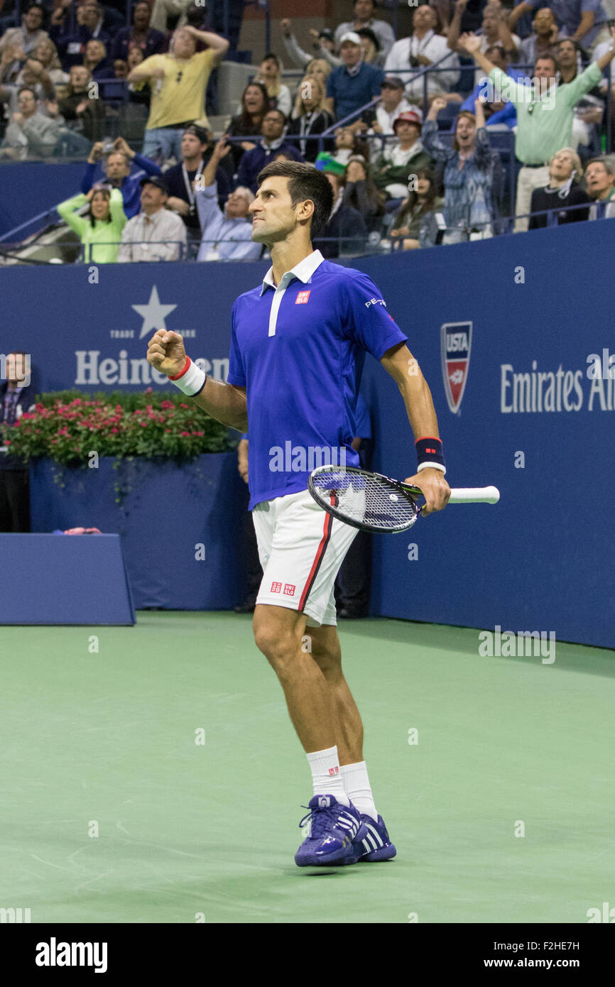 Novak Djokovic (SRB) winner of the Men's Final at the 2015 US Open Tennis  Stock Photo - Alamy