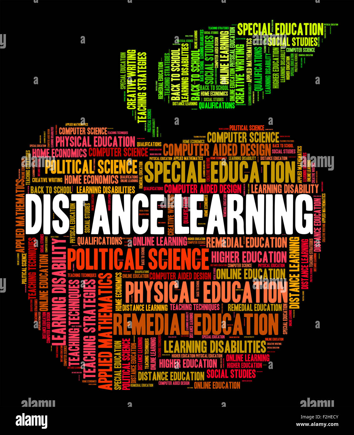Distance Learning Words Showing Correspondence Course And School Stock