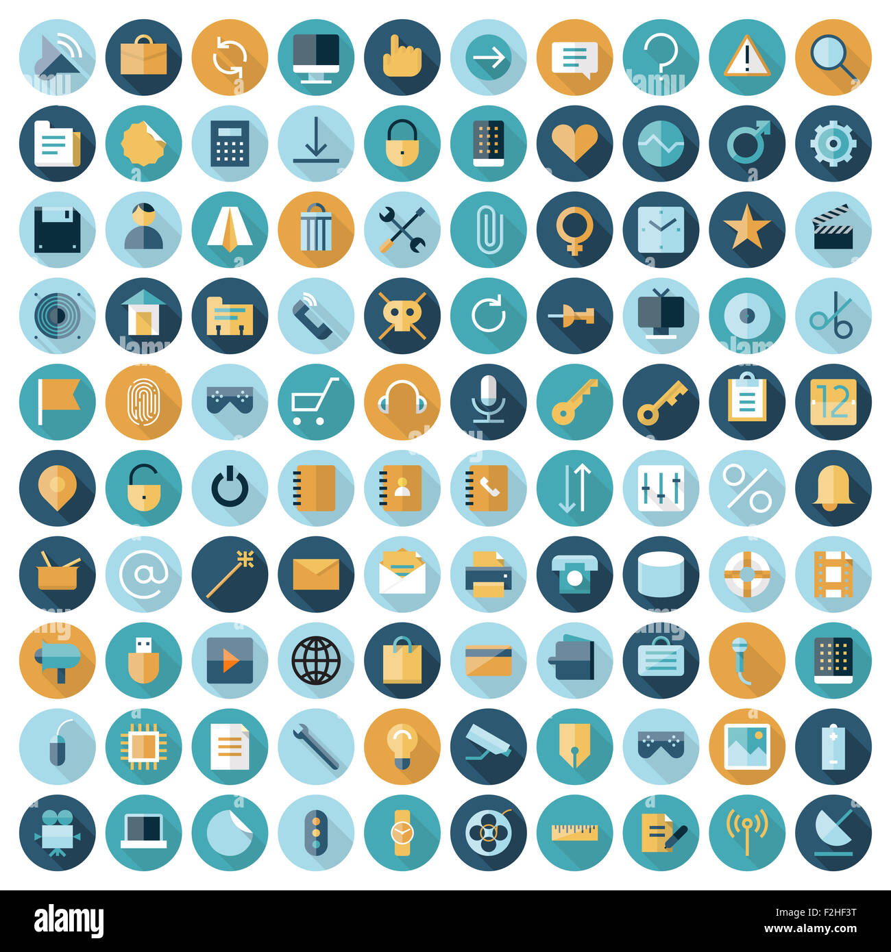 Flat design icons for user interface. Stock Photo