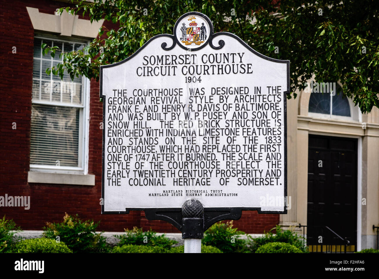 Somerset County Courthouse Historic Marker Sign, 30512 Prince William