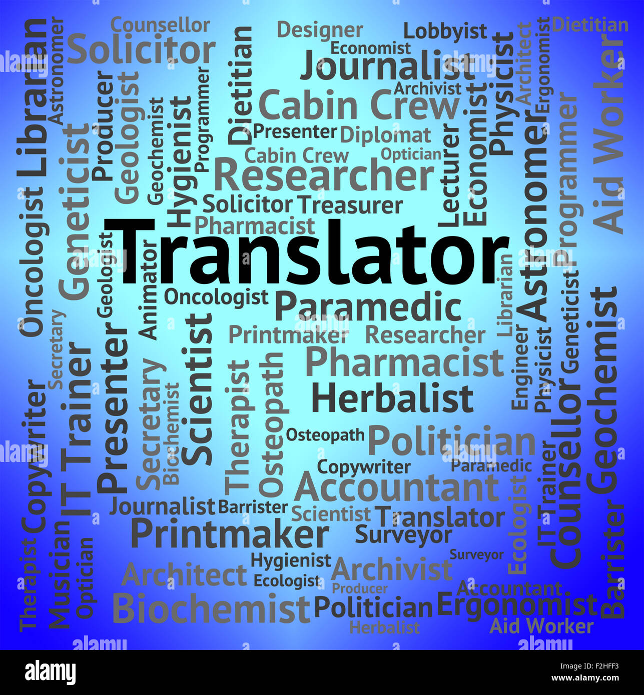 Translator job showing occupations hiring hires stock photography and